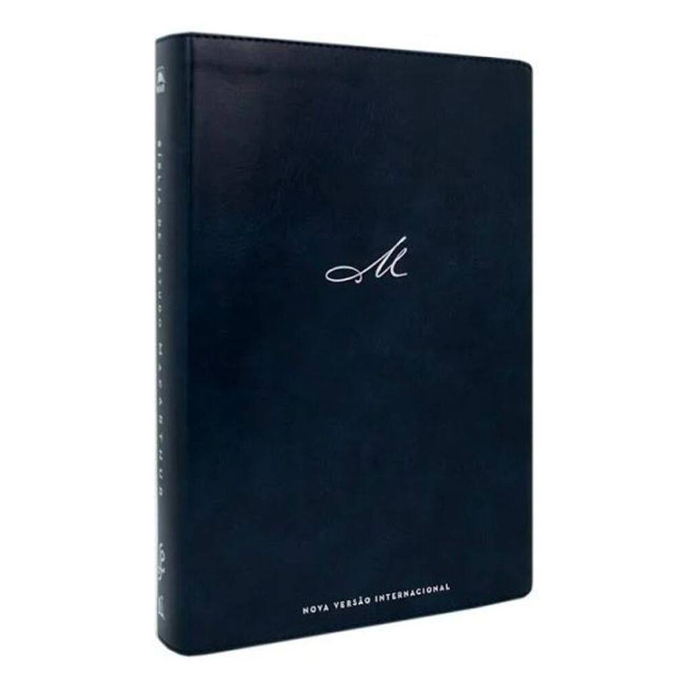 Bíblia de Estudo Macarthur - NVI - Couro Soft - Azul - Leitura Perfeita
