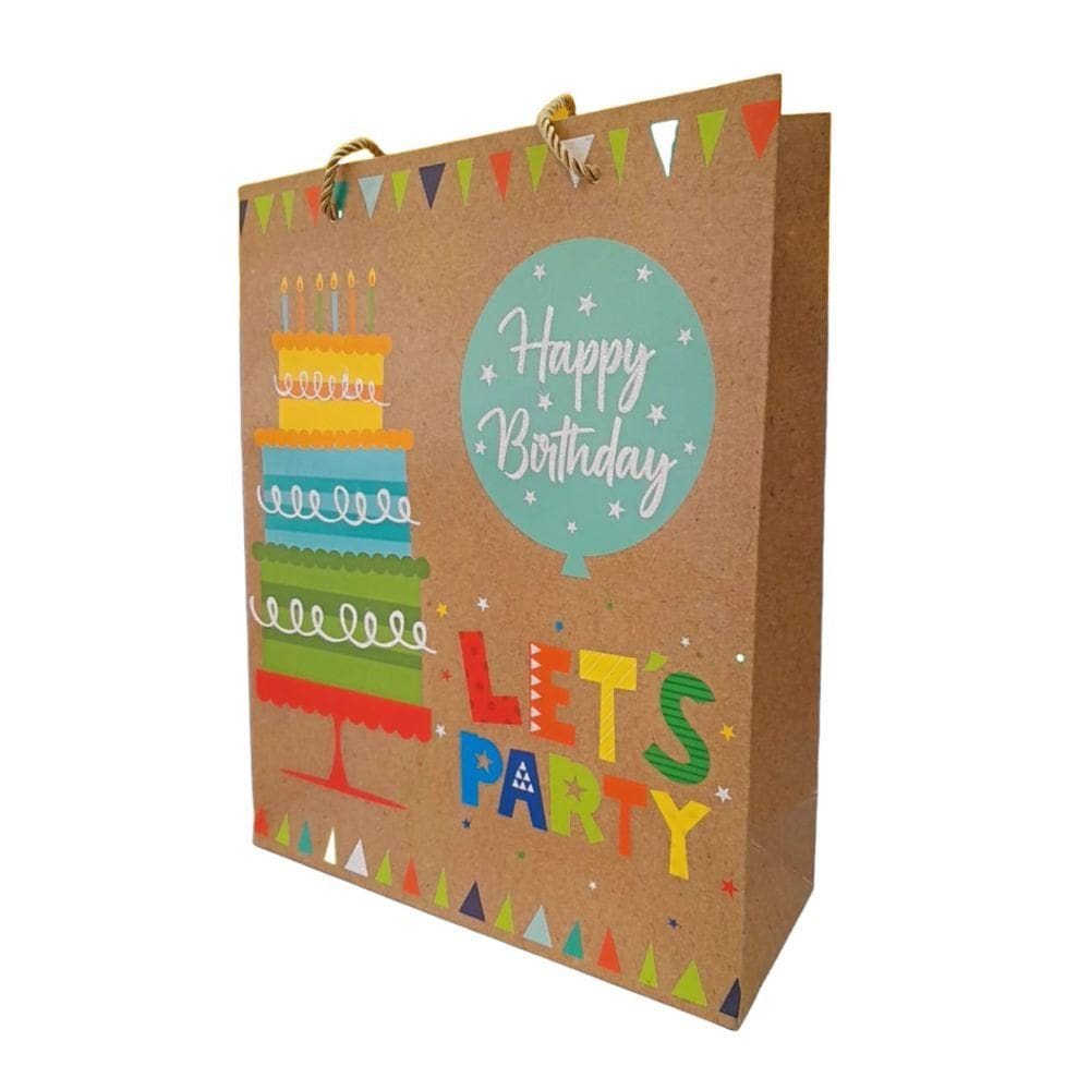 Sacola/Embalagem Happy Birthday 32x26x10cm Mod 3 - Quanhe