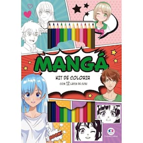 Mangá - Kit de Colorir Com 12 Lápis de Cor!