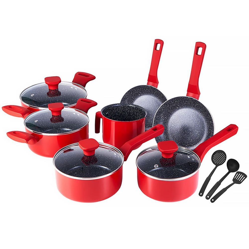 Conjunto de Panelas Indução 10 pçs Pratic Cook Red 9554 - Mimo Style