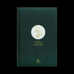 Bíblia Slim NVI, Letra Grande, Tecido Verde - Flor Minimalista