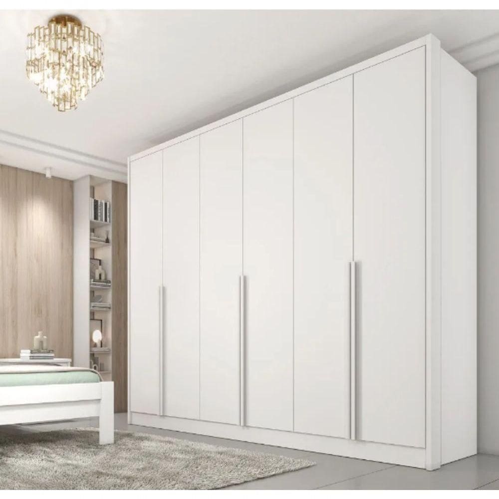 Guarda Roupa Casal 100% Mdf 6 Portas 6 Gavetas Realeza Tcil Móveis - Neve