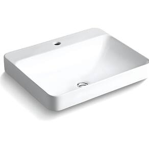 Cuba Para Banheiro Kohler Vox Retangular De Sobrepor Retangular 58x46cm Com Furo Branca 2660br-1-0 Branco