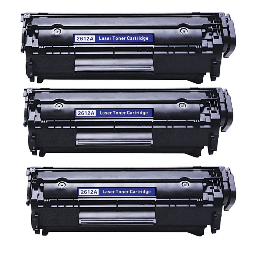 Kit 3x Toner Compatível 12A Q2612A 1010 1020 1022