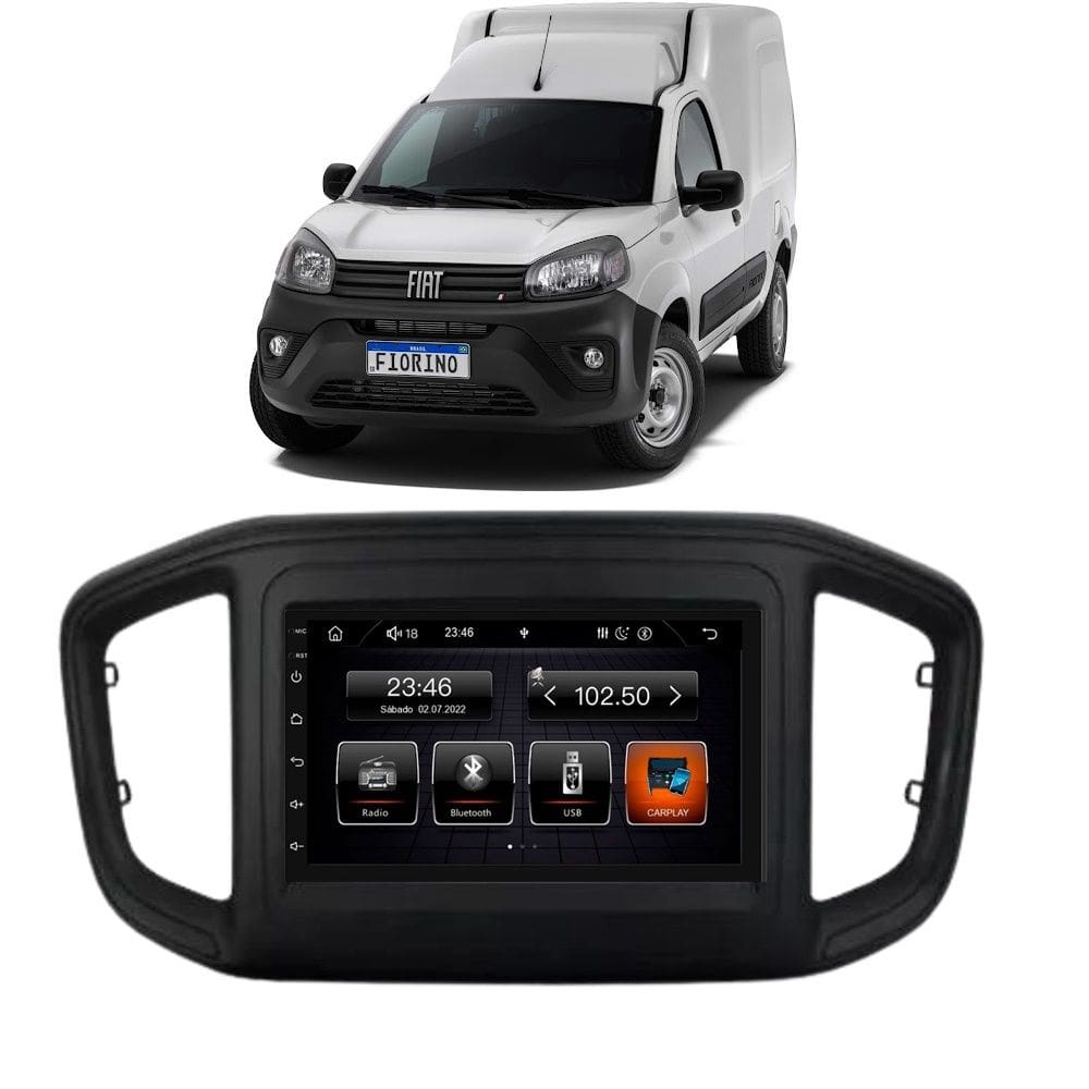 Kit Multimídia Fiorino 2022 / 2024 7 Pol CarPlay AndroidAuto - 708BR Roadstar