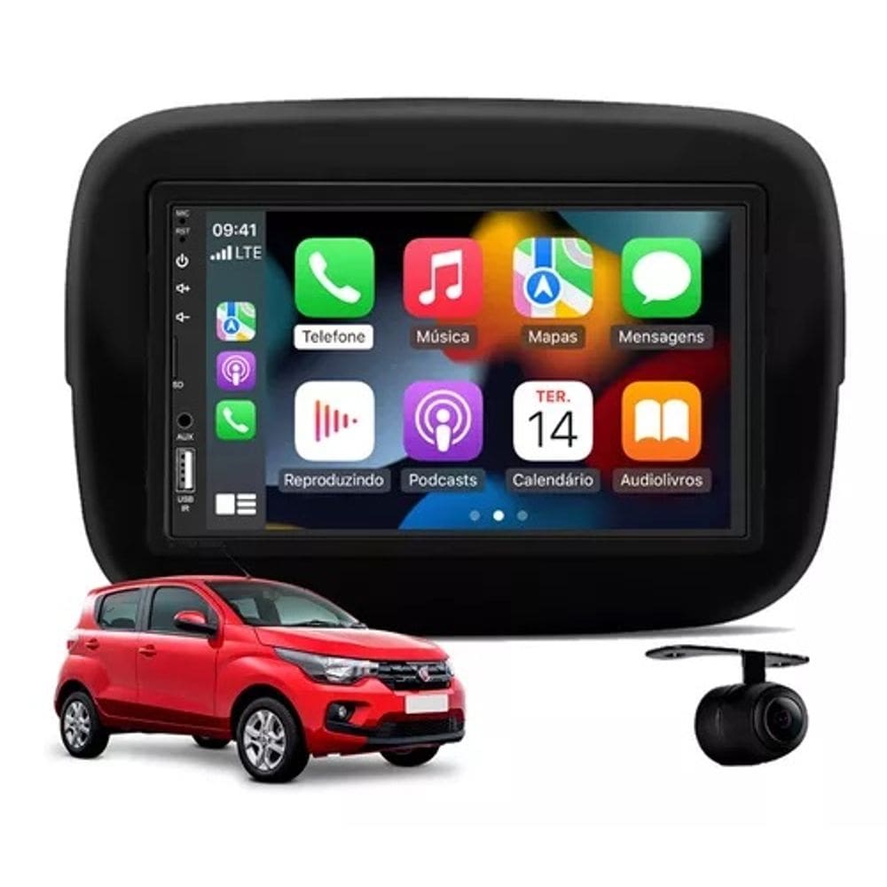 Kit Multimídia Mobi 7 Pol CarPlay AndroidAuto - 708BR Roadstar