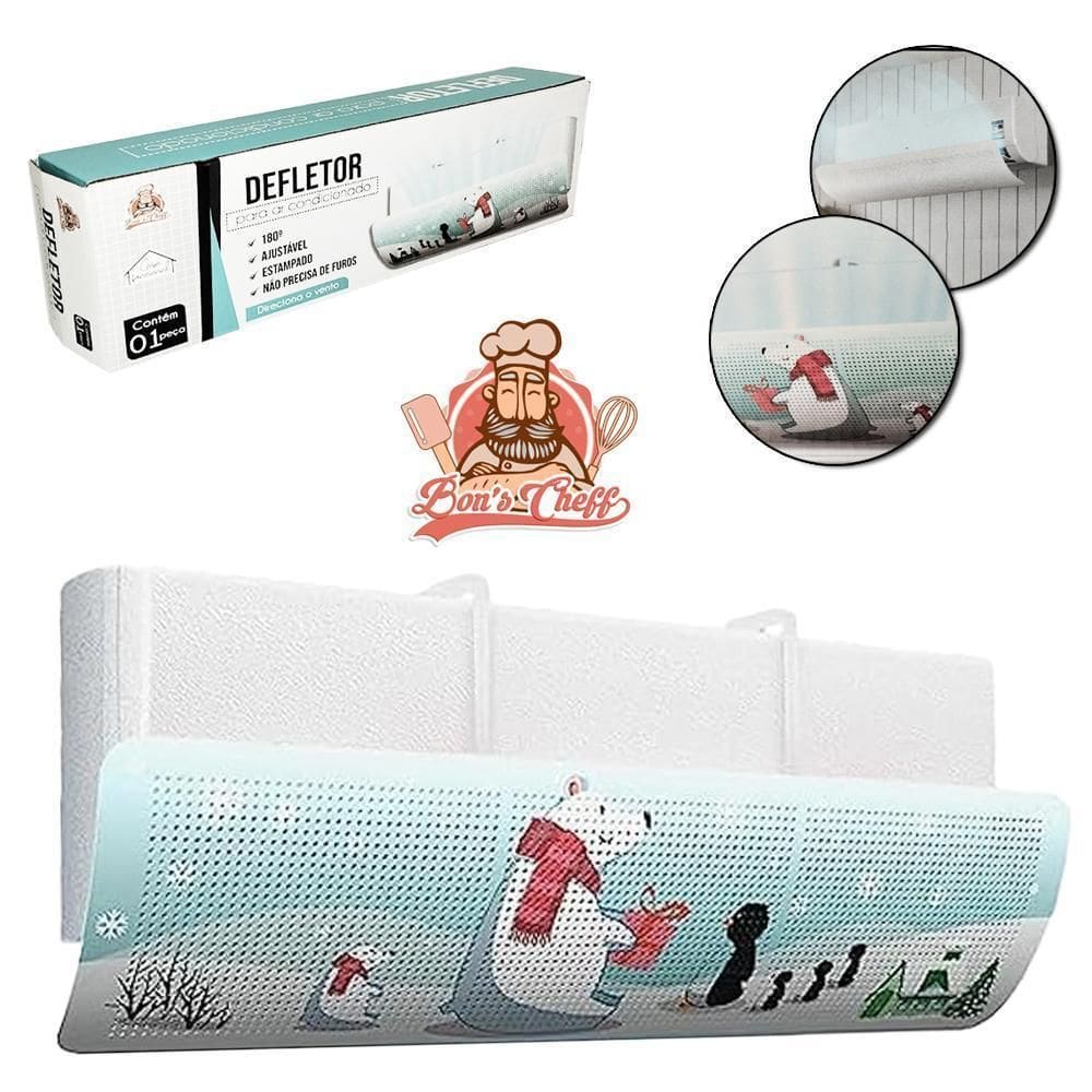 Defletor Ar Condicionado Plastico Ajustavel 180º 90X27Cm