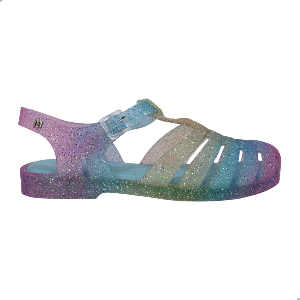 Sandália Melissa Possession Azul Rosa Glitter