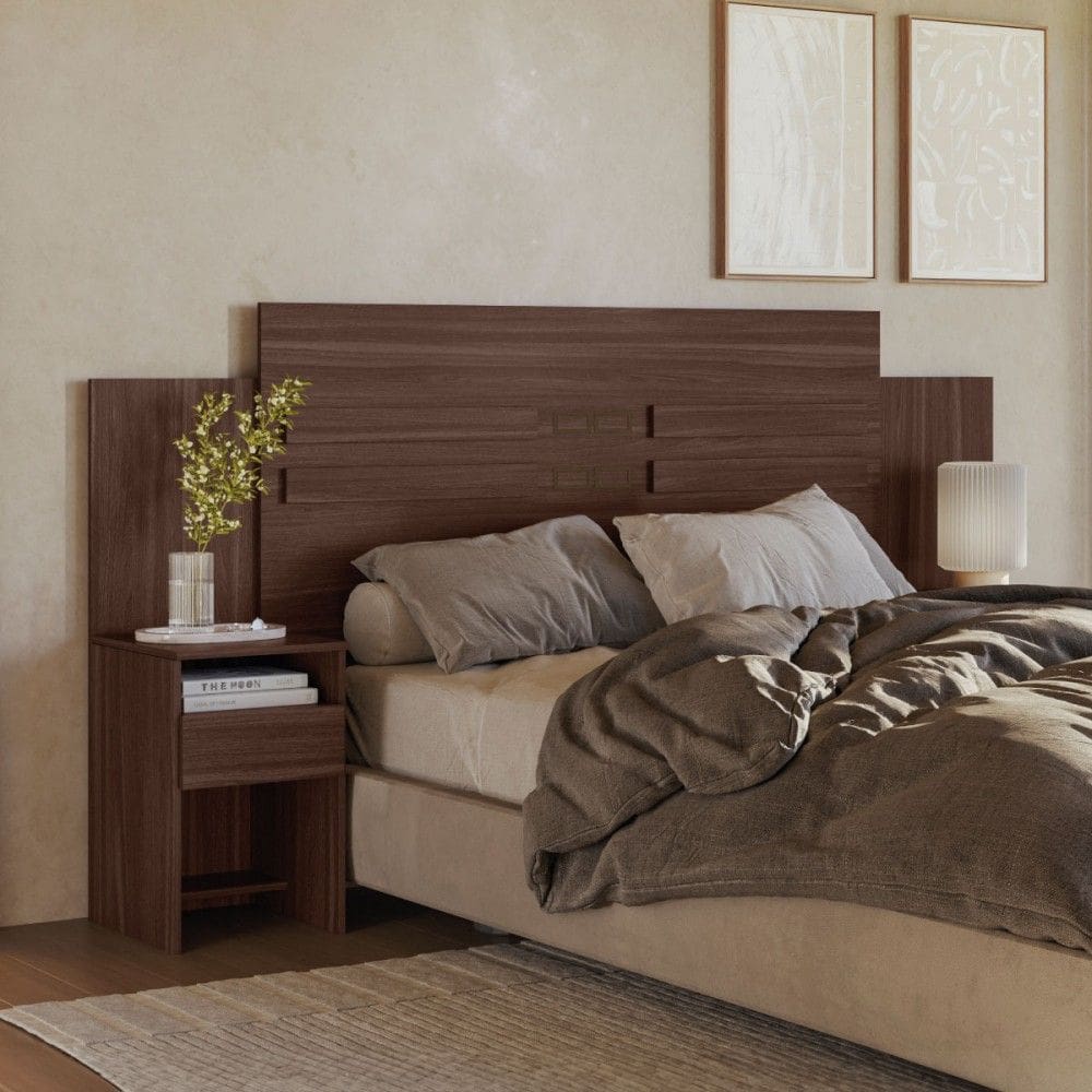 Cabeceira Casal Triunfo 2 Gavetas Café Touch - Demóbile