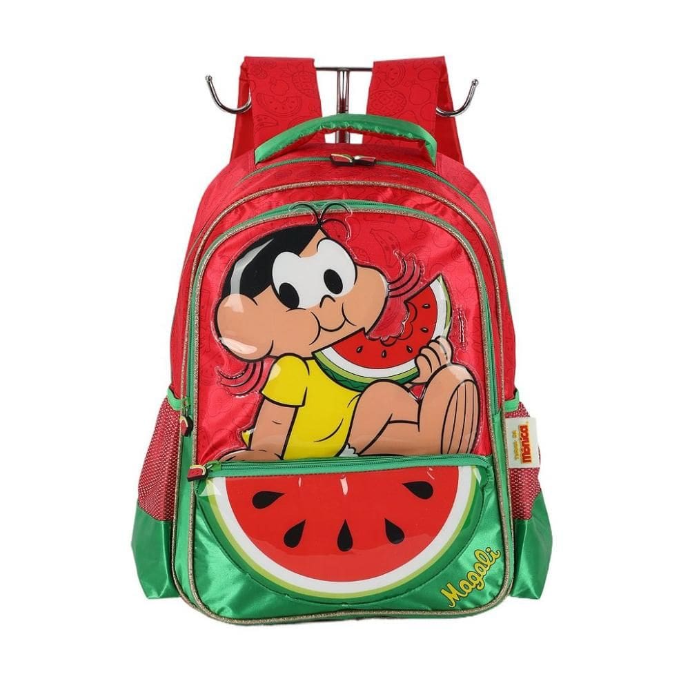Mochila de Costas Luxcel Turma da Mônica Magali Vermelho