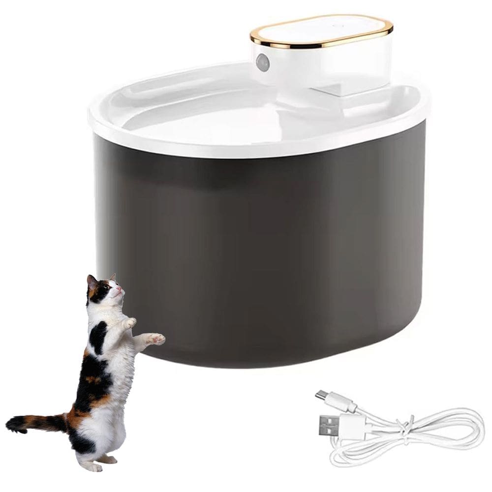 Bebedouro Fonte de Agua Cao Gato Pet Cachorro Animal de Estimaçao Sensor Presença Movimento Reservatorio 3 Litros USB Bateria Recarregavel Silencioso