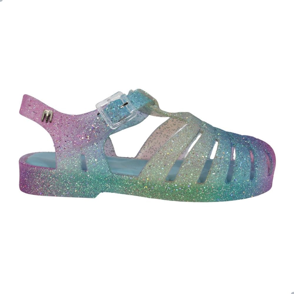 Sandália Mini Melissa Possession Rosa Azul Glitter Infantil