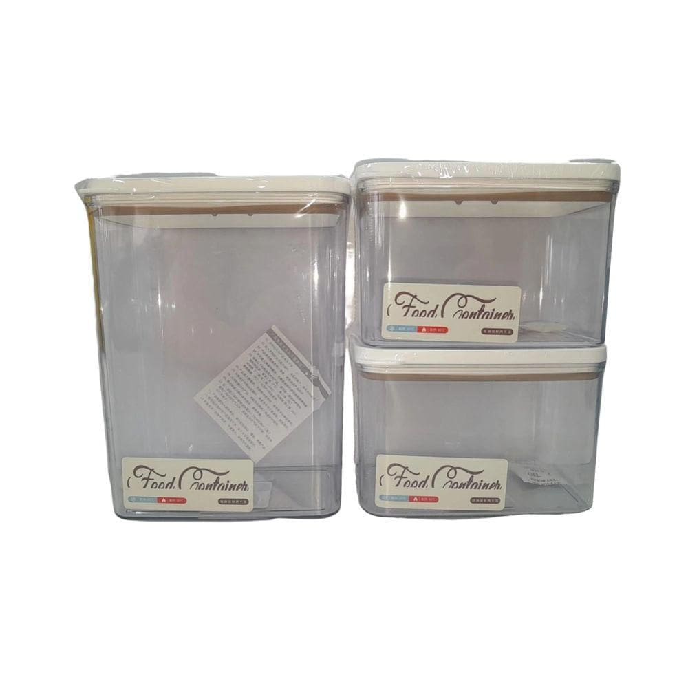 Conjunto com 3 Potes Herméticos Quadrados N2446580 - Quanhe