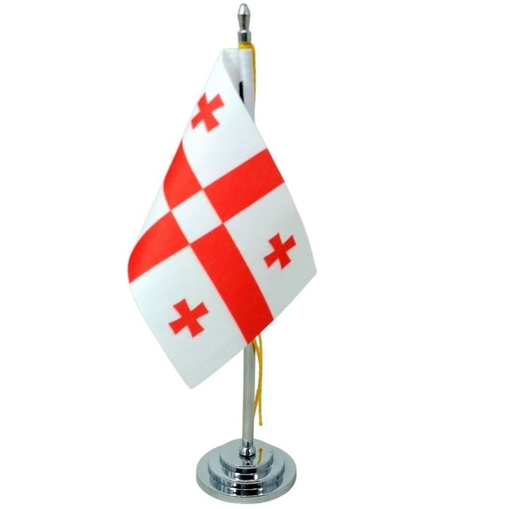 Mini Bandeira Mesa Geórgia Com 8Cm X 5,5Cm E 15Cm Mastro