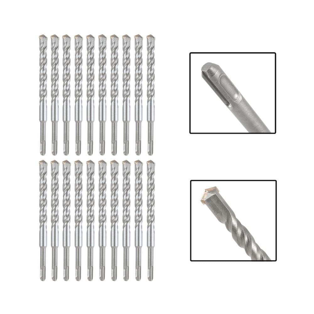Jogo 20 Brocas SDS Plus 16x310 mm Aço Carbono Tungstênio