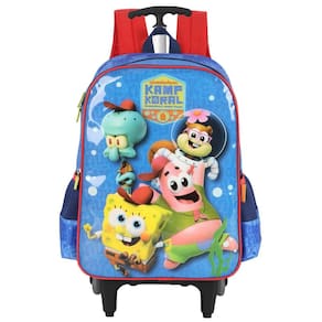 Mochila Bob Esponja Escolar Rodinha Kamp Koral Infantil Azul