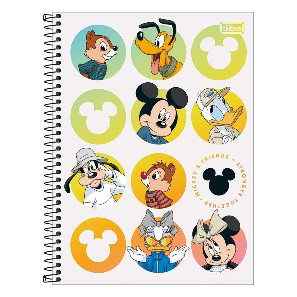 Caderno Univ 1 Matéria 80Fls Mickey Real Life Poá Tilibra