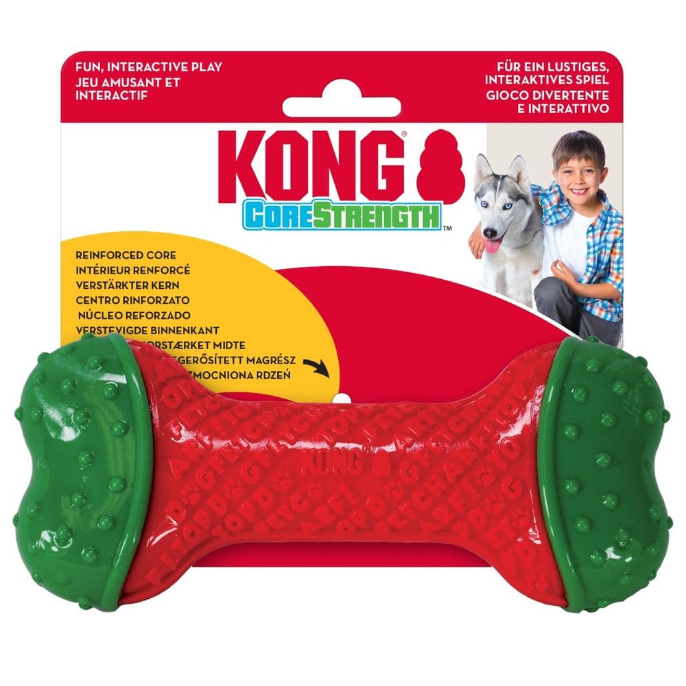 Mordedor Osso Kong Holiday CoreStrength Bone Brinquedo Resistente Para Cachorro  - Pequeno
