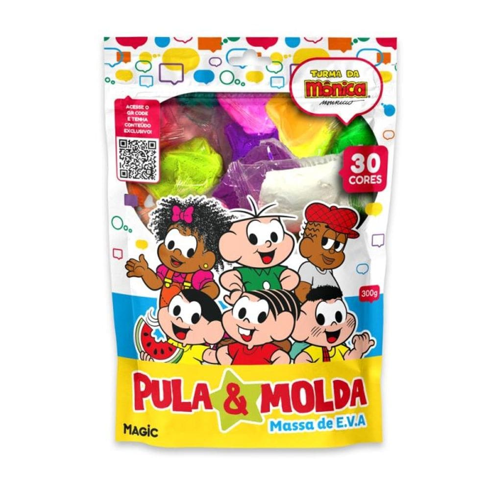 Pula e molda (massa de eva) 300g - turma da Mônica