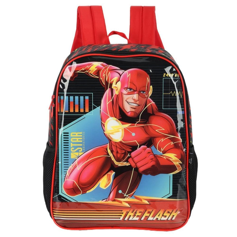 Mochila The Flash Dc Comics Escolar Infantil Preta Is41211