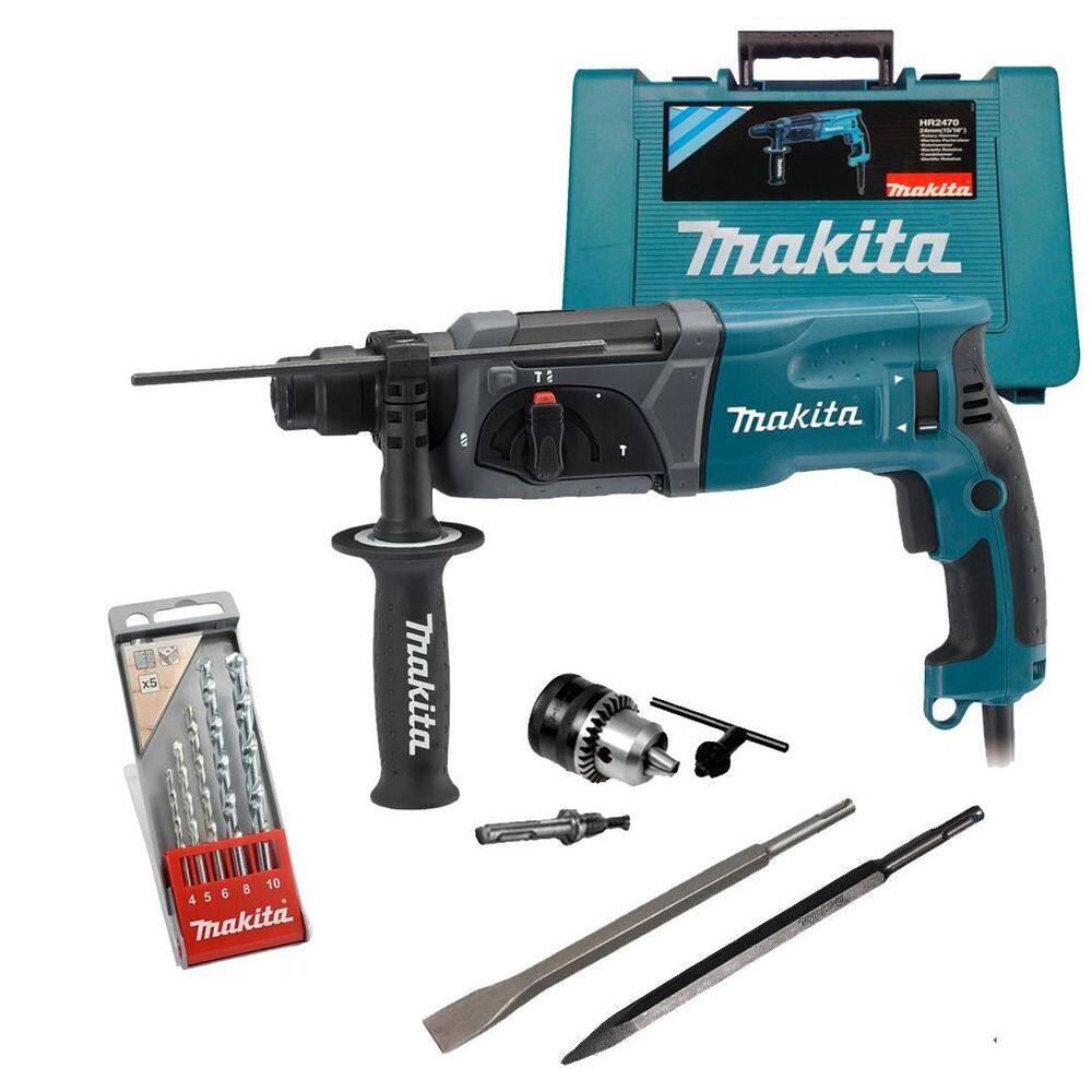 Martelete Sds-Plus Makita Hr2470 800W + Brocas Vídea 220V