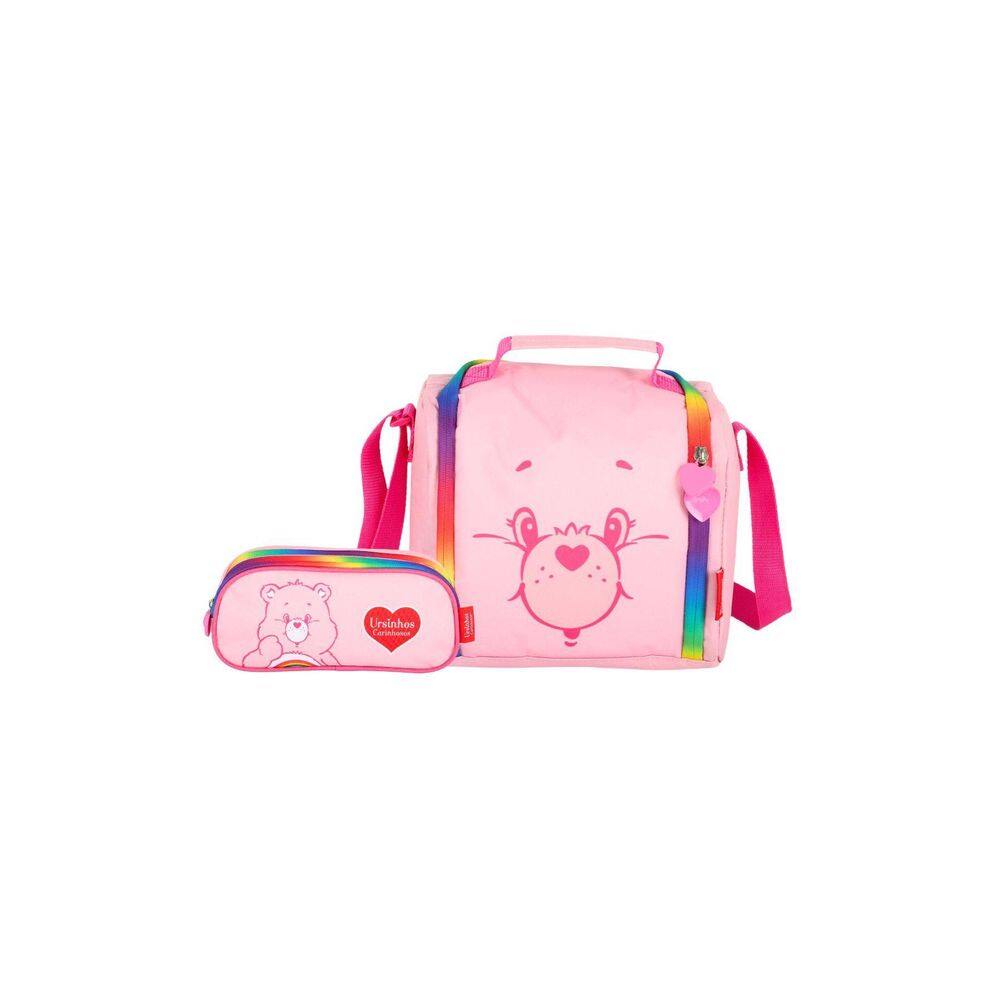 Kit Ursinhos Carinhosos Lancheira + Estojo Triplo - Rosa