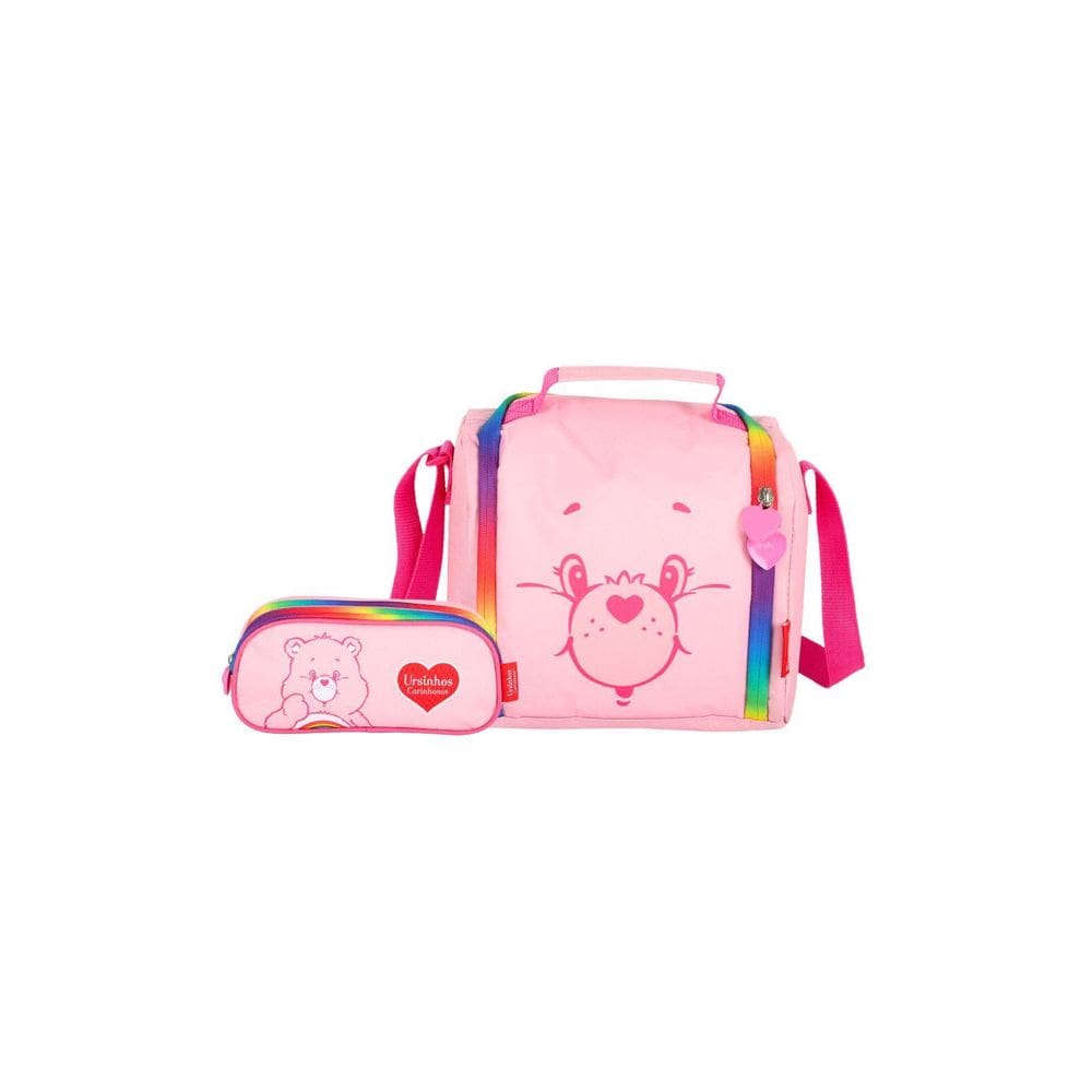 Kit Ursinhos Carinhosos Lancheira + Estojo Triplo - Rosa