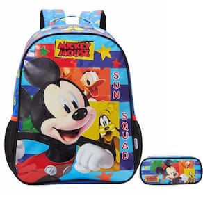 Kit Mochila Escolar Mickey Disney Mouse Costas Tam M Estojo