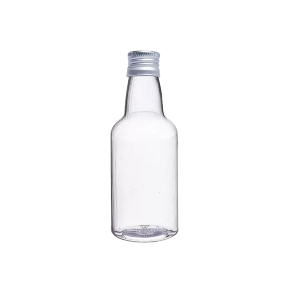 Lembrancinha Garrafa Pvc 50ml Tampa Aluminio Prata 10un