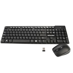 Kit Teclado e Mouse Sem Fio Teclas Flutuantes ABNT2 USB 1200DPI Multi