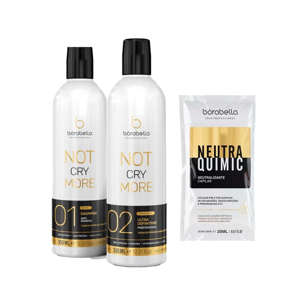 Kit Escova Progressiva Not Cry More Bórabella 350ml
