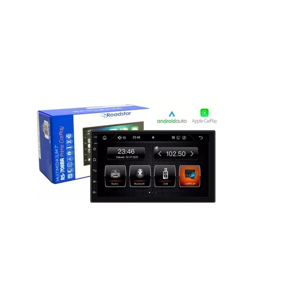 Central Multimidia 7 Pol Carplay AndroidAuto Bt Radio USB SD - 708BR Roadstar