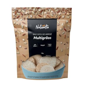 Biscoito Arroz Integral Multigrãos Sem Glúten Baixo Sódio