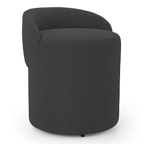 Puff Banqueta Living Gaia Orgânico com Encosto Baixo Bouclê Preto - Desk Design
