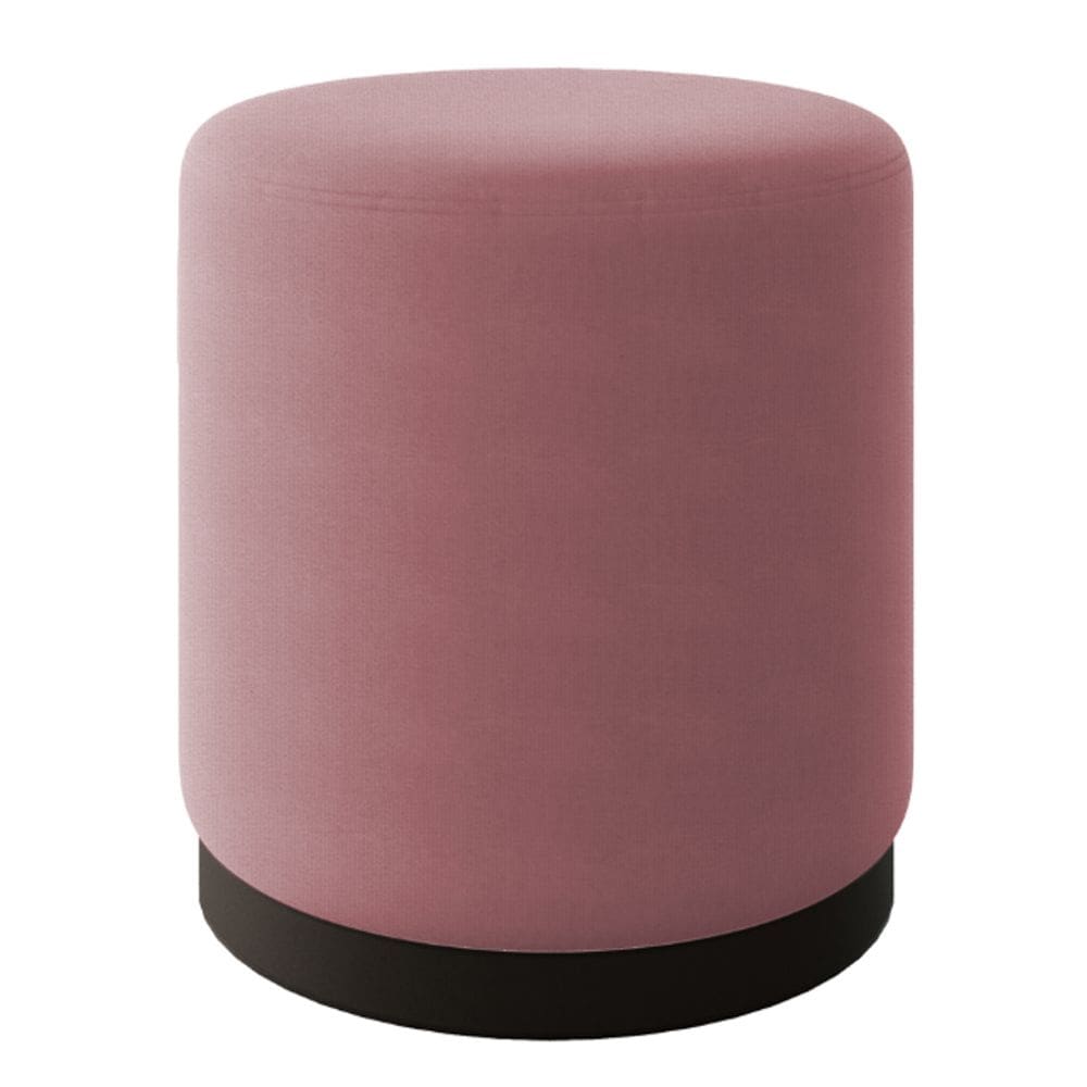 Puff Banco Decorativo Orgânico Living Redondo Marí 41x46cm Veludo Rosê - Desk Design