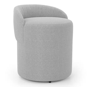 Puff Banqueta Living Gaia Orgânico com Encosto Baixo Bouclê Cinza Claro - Desk Design