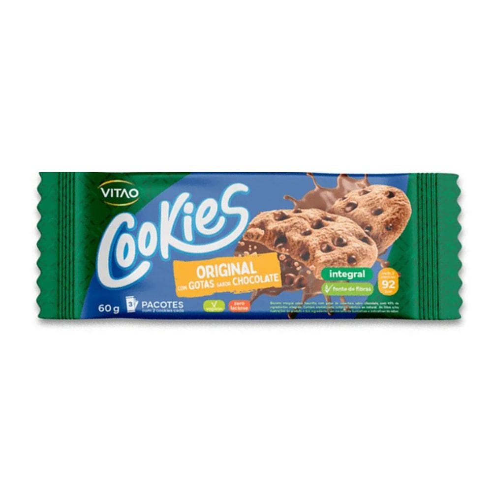 Cookies Integral Gotas Chocolate Zero Lactose Vegano 60G