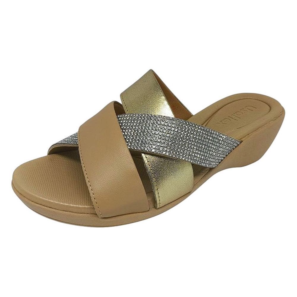 Tamanco Feminino Salto Anabela Elegante Versatil Usaflex