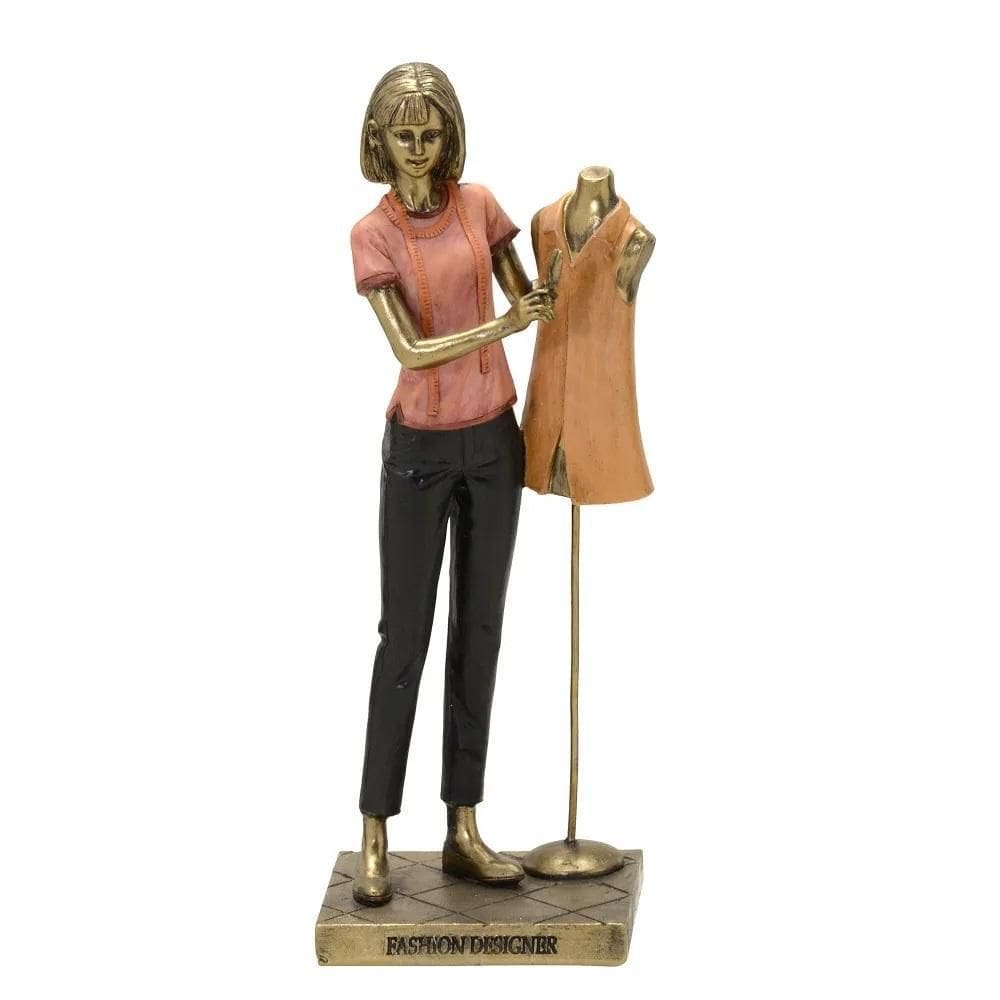 Figura Decorativa Estatueta Mulher Estilista 24 X 9 X 7 Cm
