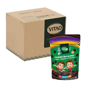 Cookies Cacau Cobertura Chocolate Sem Glúten 10 Unidades 80G
