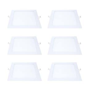 Kit 6 Painel Led Embutir Quadrado Luz Fria 6500K 18W 22Cm