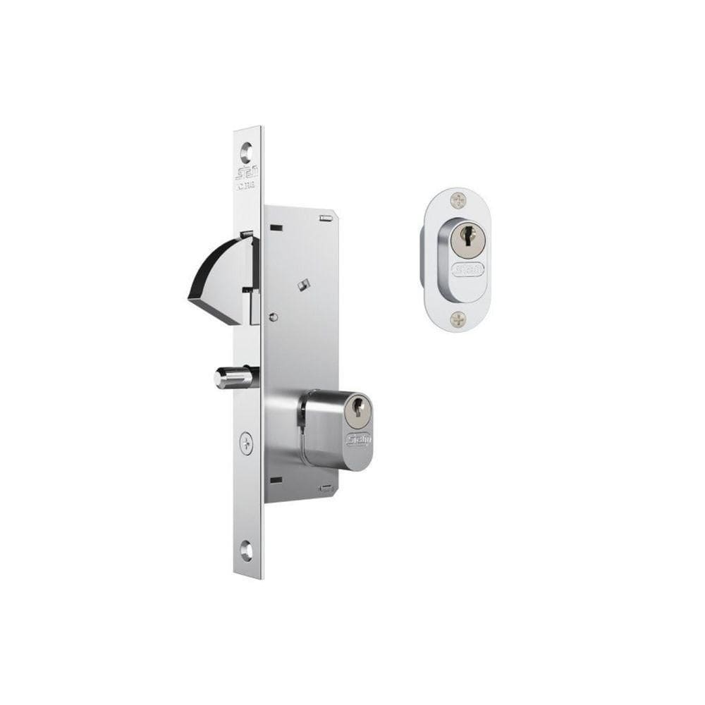 Fechadura Porta De Correr Stam 26.5mm Externa 940 Inox Escovado