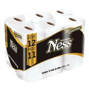 Papel Higiênico Folha Dupla 30m Com 12 Rolos Ness