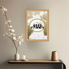 Quadro Decorativo Viagem Vintage 45X34Cm - Com Vidro