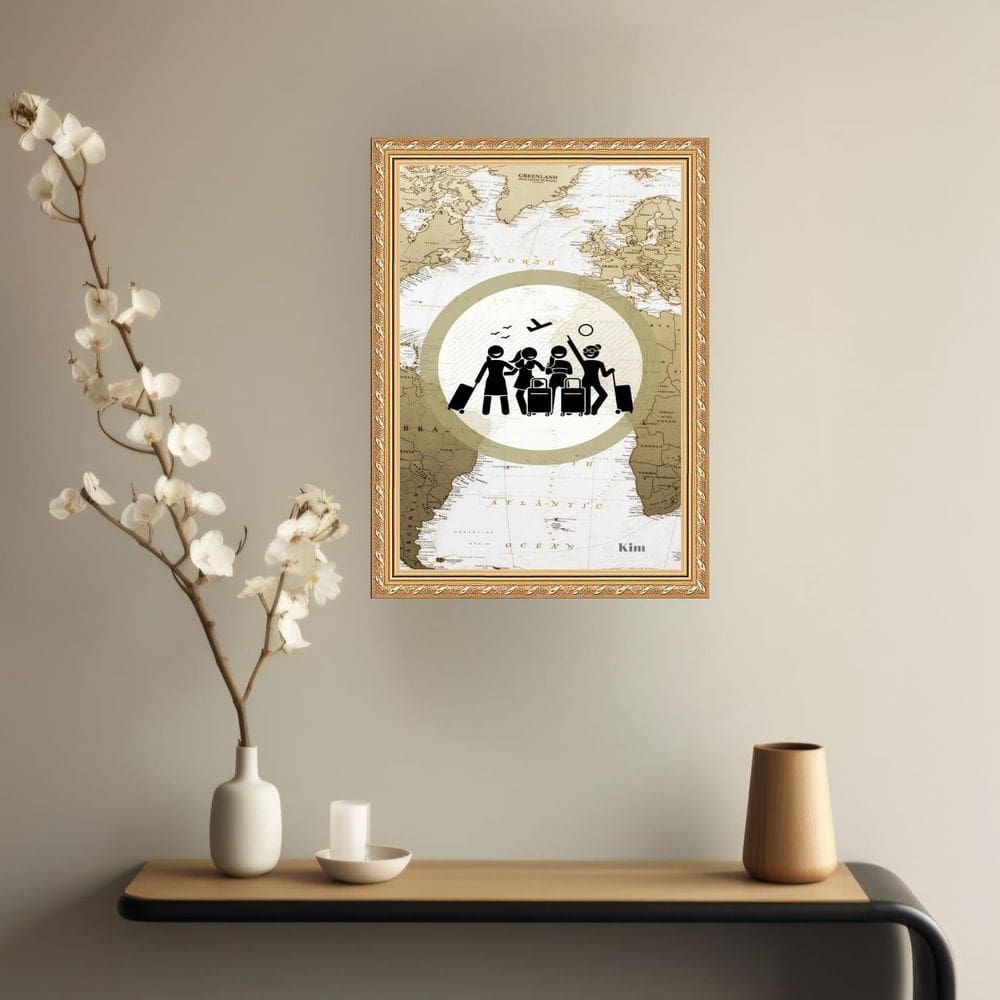 Quadro Decorativo Viagem Vintage 24X18Cm