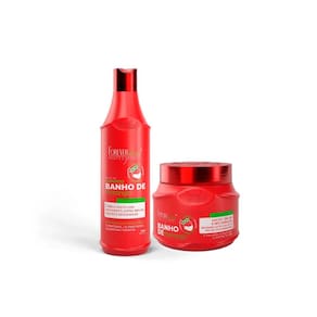 Shampoo e Máscara Banho de Verniz Morango Forever Liss 500ml