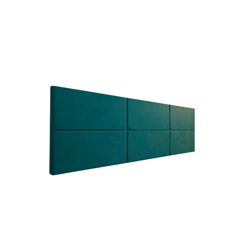 Cabeceira Estofada Casal 6 Blocos Não é Segredo Suede Liso Verde 140x60