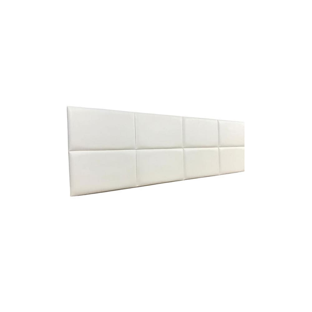 Cabeceira Estofada Casal 8 Blocos Não é Segredo Courvin Branco 140x60