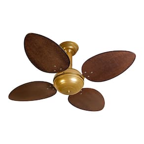 Ventilador De Teto Venti-Delta Office Com 4 Pás Ratan Chocolate / Gold