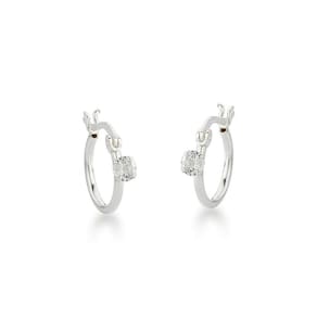 Brinco Argola Com Ponto De Luz Redondo Prata 925